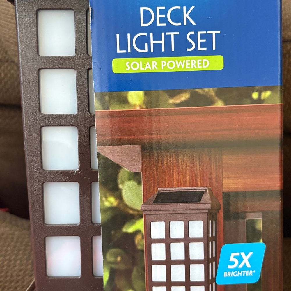Solar Powered Deck Light Set - Brown